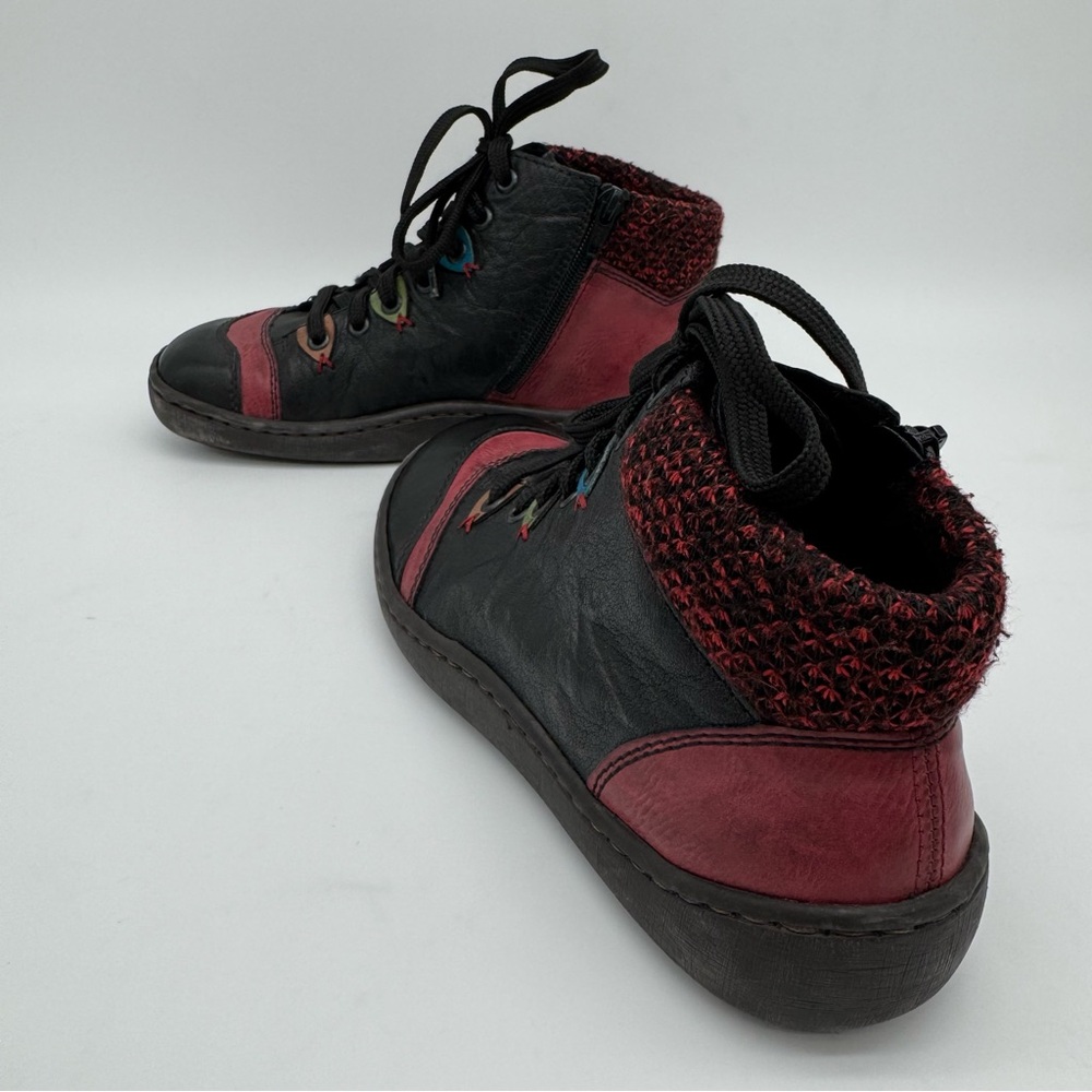 Rieker “Simona 30” Lace Up Leather Ankle Boot Black/Wine/Brandy Size EU 38/US 7 - Picture 14 of 14